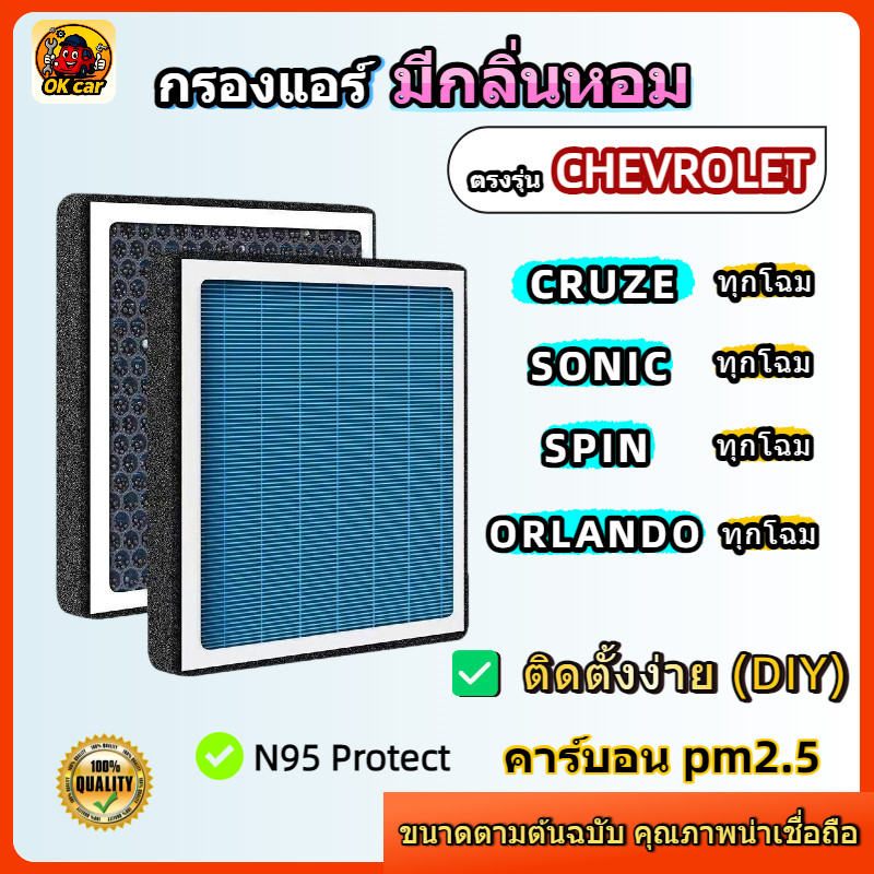 [PM2.5] กรองแอร์ รุ่นมีกลิ่นหอม CHEVROLET SONIC / CRUZE / SPIN / ORLANDO 1.4 1.5 1.6 เชฟโรเลต สำหรับ