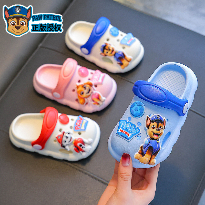 paw patrol เด็กการ์ตูนรองเท้าแตะฤดูร้อนเด็กถ้ำรองเท้ากันลื่นระบายอากาศ