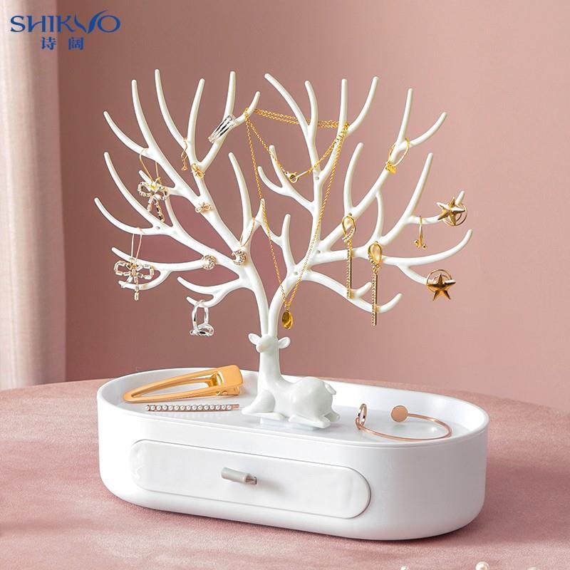 B b.Jewelry ขาตั้งจอแสดงผลต่างหูชั้นวางหู Studs ต่างหูกล่องเก็บเครื่องประดับกล่องแขวนสร้อยคอ Handy เ