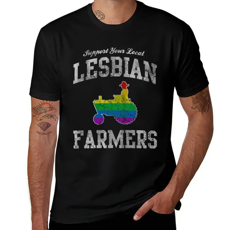shirt humor Farmers Lesbian funny for man shirts Your cotton Local t T-Shirt graphic Support man t d