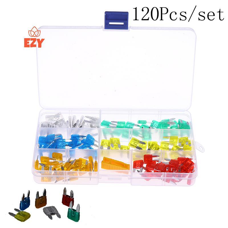 EZY 120 ชิ้น Mini Blade Fuse Assortment ชุดรถยนต์รถจักรยานยนต์ SUV FUES Kit CN37 ใหม่ ใหม่