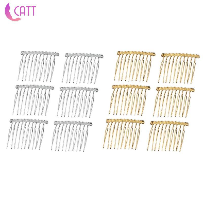 [Dadada1] 6 ชิ้น DIY หวีโลหะและปินบาร์เรทสำหรับเจ้าสาว แบบลายทองและเงิน