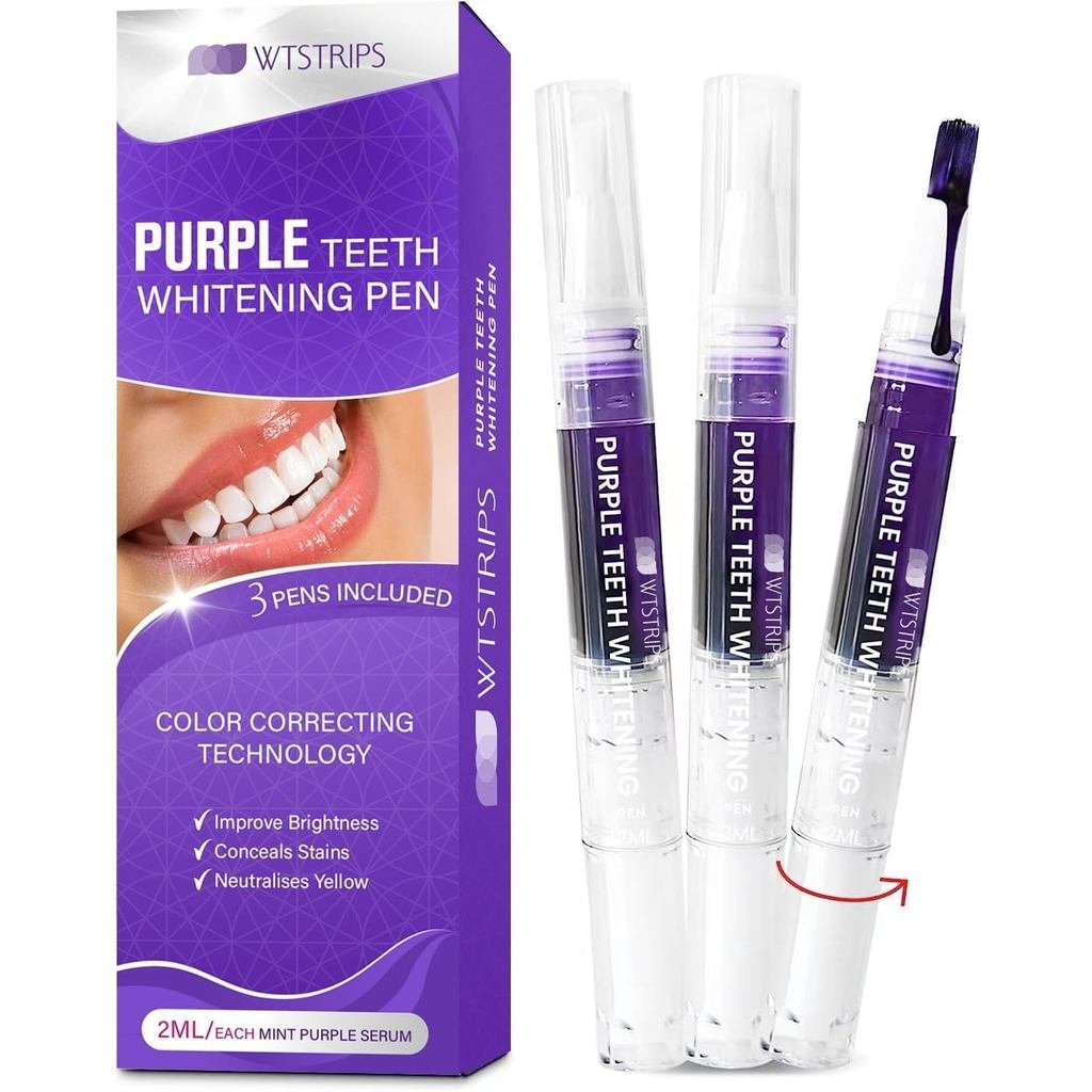 Purple Whitening Gels Pen, Purple Teeth Whitening Pen, Instant Teeth Whitening Paint Pens, Color Cor