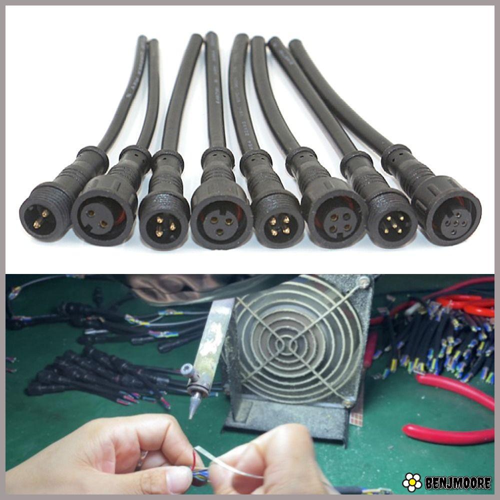 BENJMOORE 2 ชุด 2Pin3Pin4Pin สาย M14 อุปกรณ์สายไฟสัญญาณ 2Pin 3Pin 4Pin สายเสริม