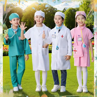ชุดหมอเสื้อหมอ ชุดหมอเด็กผู้หญิง พยาบาลเด็ก ชุดหมอ ชุดคอสเพลย์หมอ i am a doctor