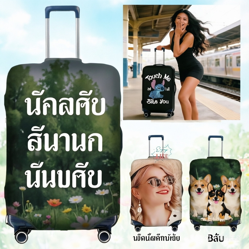 ปกกระเป๋าเดินทางสั่งออกแบบเอง ขนาด 18-32 นิ้ว หนาขึ้น ยืดหยุ่น กันรอยขีดข่วน มีสต็อกพร้อมส่ง เหมาะเป็นของขวัญท่องเที่ยว
