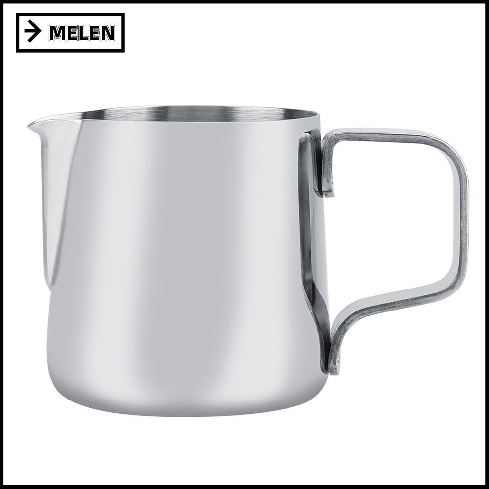MELEN เหยือกกาแฟ, ขนาดเล็กทนทานนม Frothing Cup, Latte Art Silver สแตนเลส Latte Art Pitcher Cappuccin