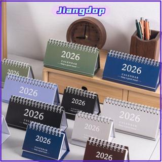 JIANG 2026 ปฏิทินตั้งโต๊ะ, ขดลวดเดสก์ท็อปตกแต่งมินิปฏิทิน, ข…