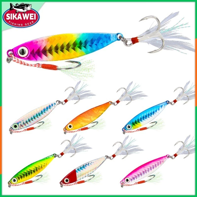 Sikawei เหยื่อปลาโลหะ 7กรัม/5เซนติเมตร เหยื่อปลาเดินผิวน้ำ Top Water SwimBait ตา3D Minnow Buzz Bait