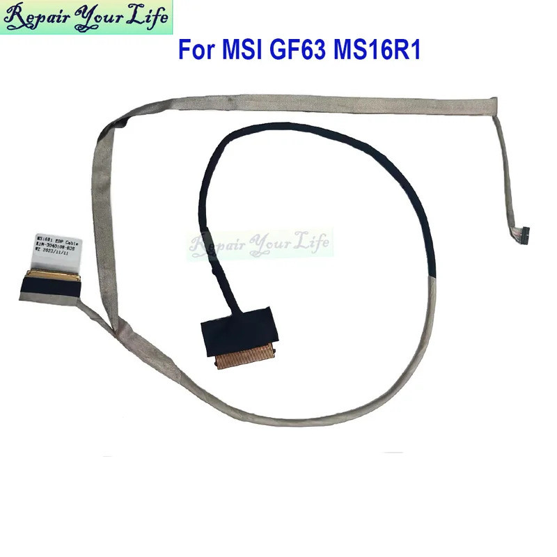 LCD EDP สายไฟวิดีโอสําหรับ MSI GF63 8RD MS16R1 MS16R3 MS16R4 MS16R5 K1N-3040108-H39 K1N-3040108-J36 
