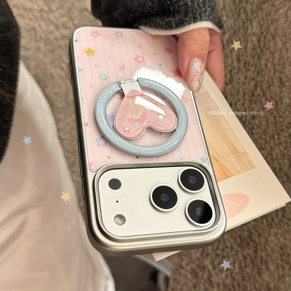 [Sheren] เคสโทรศัพท์ Star Dot สีชมพูเหมาะสําหรับ i17 16 15 14 13 12 11 pro max เคสไอโฟน