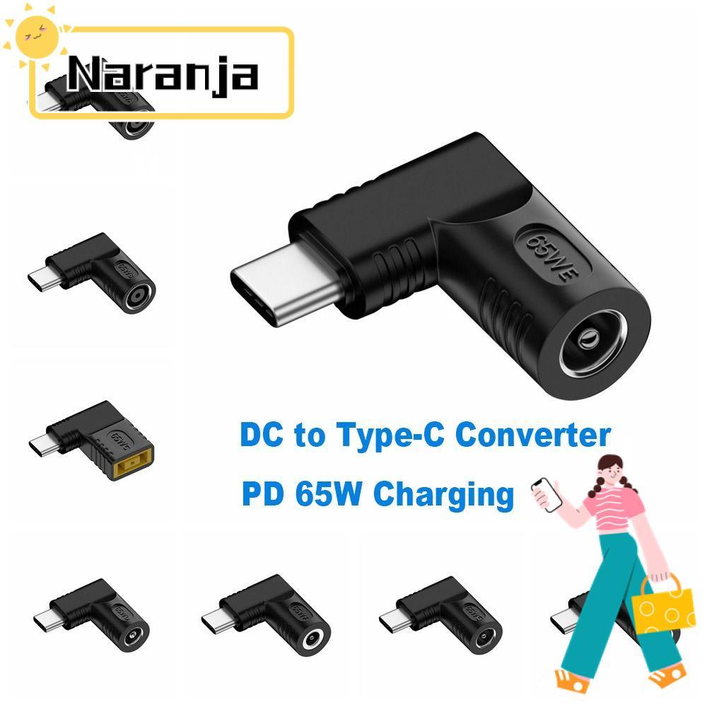 NARANJA DC to Type C Converter ทนทาน USB C Connector ปลั๊กสี่เหลี่ยม PD 65W สําหรับ //