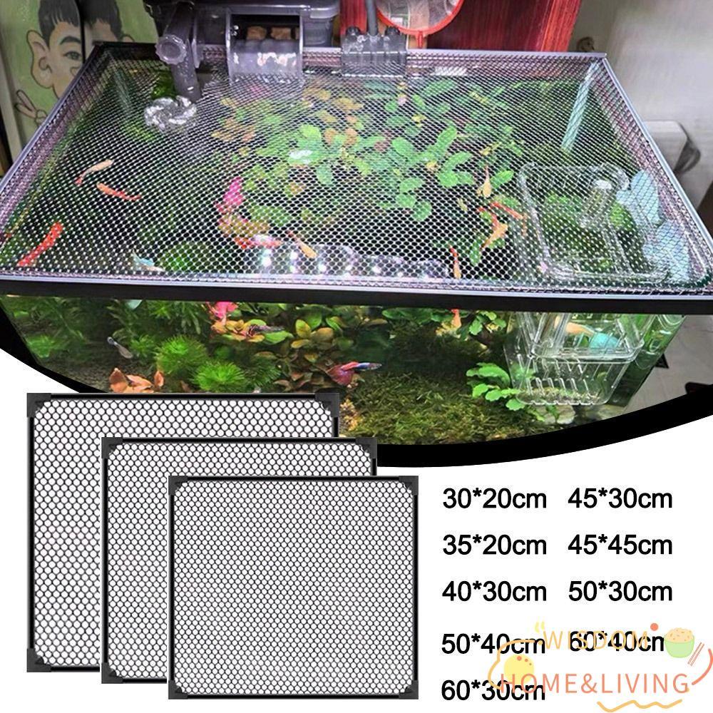 WISDOM ฝาครอบฝาตู้ปลา, ติดตั้งง่าย DIY Aquarium Anti-jump, แม่เหล็กที่ทนทานถังปลาตาข่ายฝาปิด Aquarium