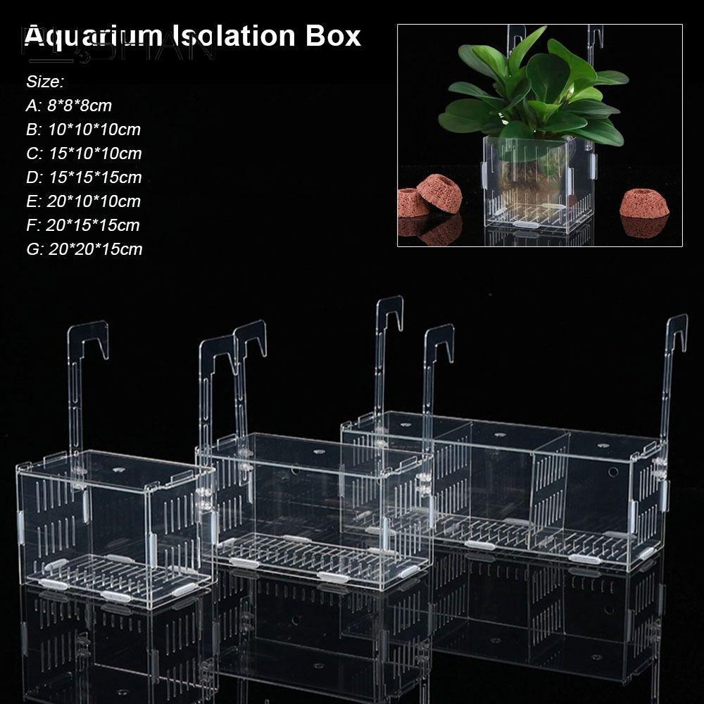 PUSHAN 1 ชิ้น Aquarium กล่องแยก,ขนาดเล็กทอด Breeding กล่อง, ทนทาน Spaw Hatching อะคริลิค Hatchery Divider กล่องพืช Hydroponic อุปกรณ์เสริมถังปลา