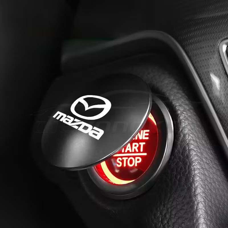 [📣ส่งไว มีCOD] Mazda/มาสด้า  ฝาครอบปุ่มสตาร์ท รถยนต์ Start Engine อุปกรณ์ตกแต่งรถยนต์ วัสดุ โลหะบริสุทธิ์