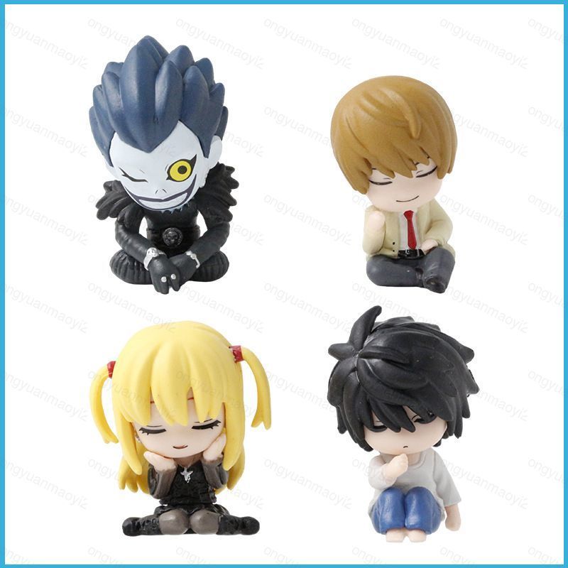 ZY2 4pcs Death Note Ryuk Light Yagami Misa Amane Lawliet Chibi Action Figure เครื่องประดับ YZ2