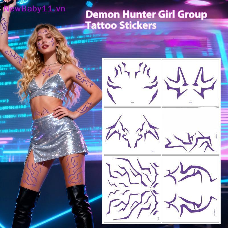 NewBaby KPOP Hunters Rumi Jinu Tattoo Stiers อะนิเมะคอสเพลย์ฮาโลวีน Stage Lightning แต่งหน้า Face De