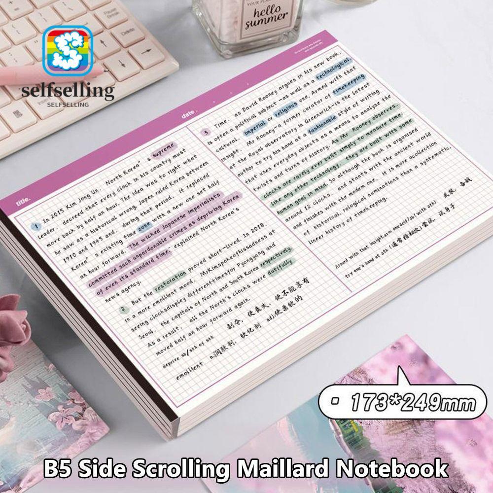 SELFS 20แผ่น/หนังสือ B5 Notebook,Tearable B5 Notepad, นักเรียนกระดาษแนวนอนมัลติฟังก์ชั่น