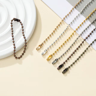 10-50ชิ้น โซ่ไข่ปลา (11-12cm) หลากสี พวงกุญแจโซ่ลูกปัด สำหรับห้อยป้ายชื่อ DIY อุปกรณ์เครื่องประดับ พรีเมียม