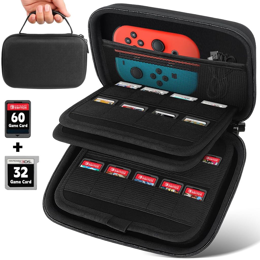 AOBOPLE 92 Switch Game Case,3DS Case เข้ากันได้กับ Nintendo 3DS, 3DS XL,New 2DS XL,2DS, DSi, Switch/