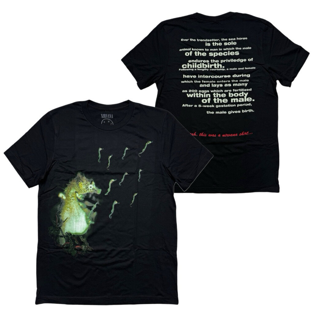 เสื้อวง NIRVANA : SEAHORSE (BLACK) ลิขสิทธิ์แท้ USA