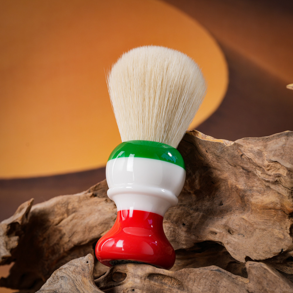 YAQI Mens Old-fashioned Wet Shaving Brush แปรงโฟมแปรง Rich Foam Tricolor Soft Bristle