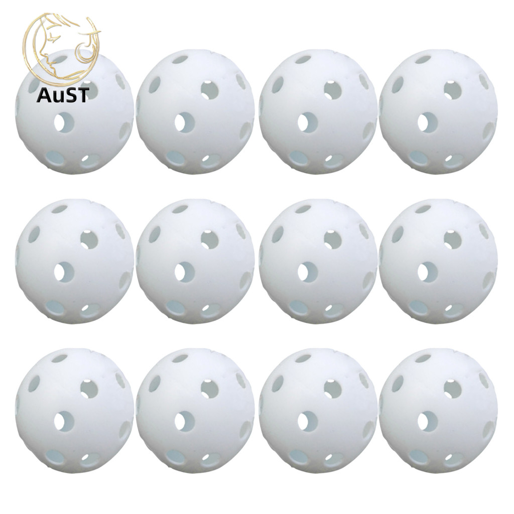 Yuanzhen 12 ชิ้นในร่มกลางแจ้ง Hollow Golf Practice Training Balls สําหรับผู้ชายผู้หญิงเด็ก