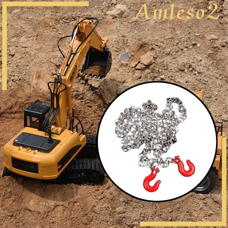 [Amleso2] โซ่ตะขอ RC พร้อมตะขอพ่วง ติดตั้งง่าย การก่อสร้างโลหะน่าดึงดูด สําหรับ 1/12 MN82 MN86SK-99S