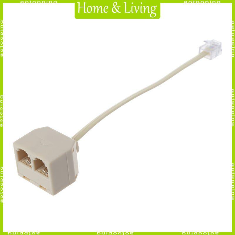 AOTOO โทรศัพท์ Splitter RJ11 6P4C 1 ชาย 2 หญิงอะแดปเตอร์ RJ11 ถึง RJ11 แยก