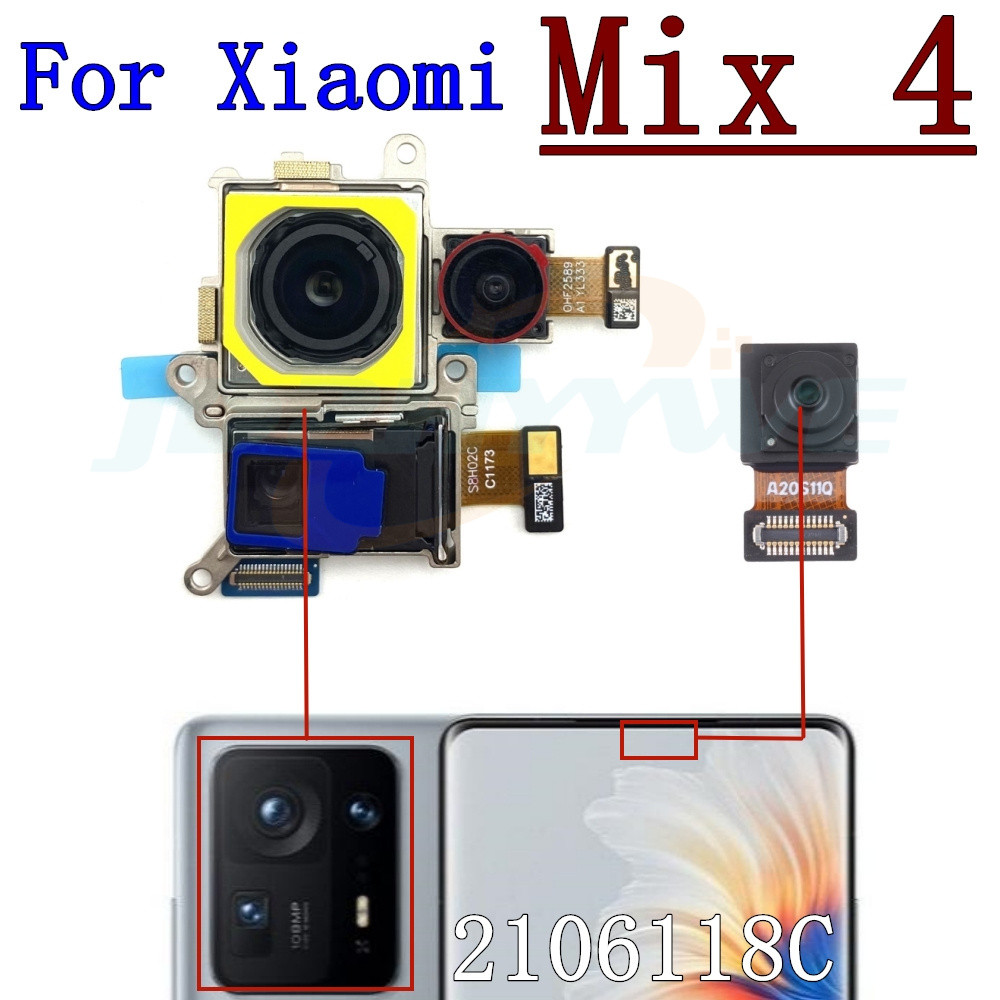 กล้องด้านหน้าด้านหลังสําหรับ Xiaomi Mi Mix 4 Mix4 Big หลัก Backside View กล้องหลังกว้างโทรศัพท์ Flex