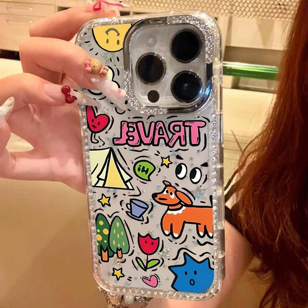 Grass Dog flash Needle Stone เหมาะสําหรับเคสโทรศัพท์ iPhone 17 Pro Max เบาและเล็ก