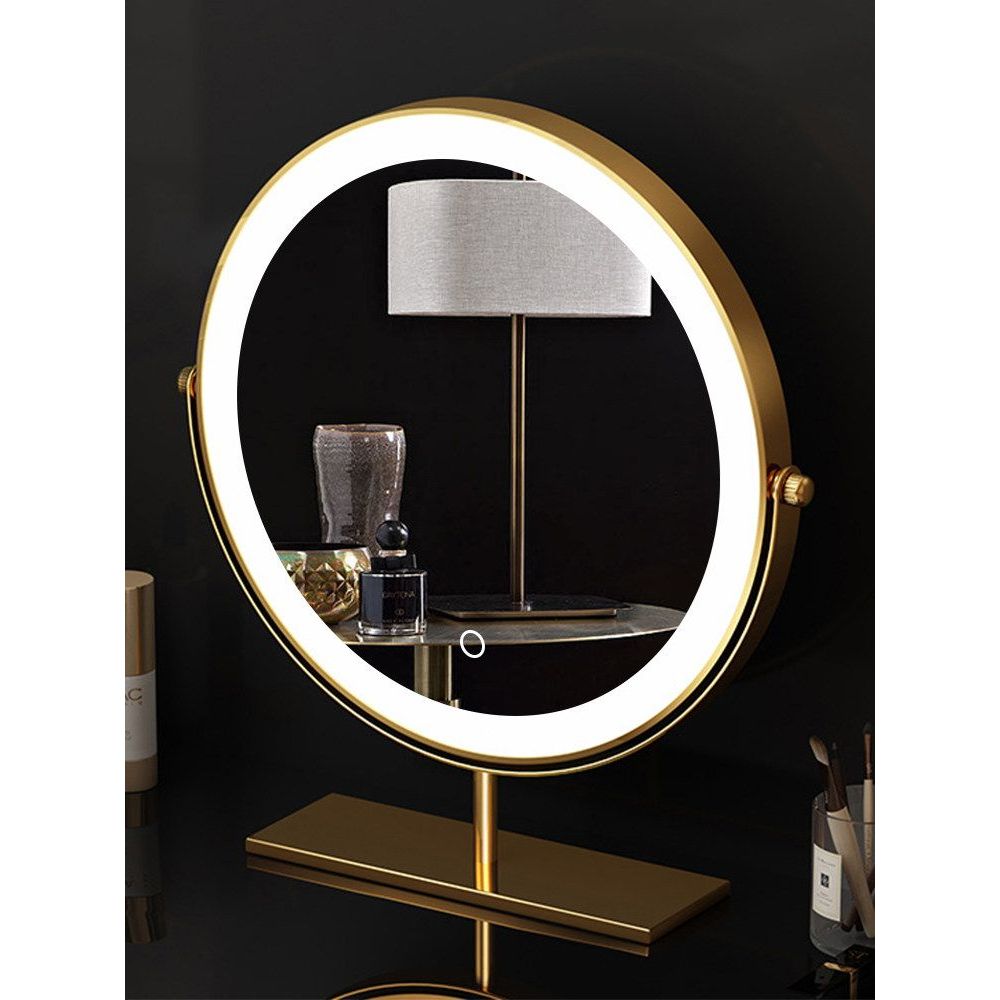 Simple Desktop Dressing Mirror with Light Makeup Mirror LED Makeup Mirror Influencer Smart Mirror La