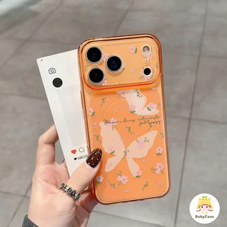 เคสไอโฟน17 เหมาะสำหรับ IPhone 16 17 15 14 13 12 11 Pro Max ผีเสื้อดอกไม้น่ารักวัสดุเหนือกว่าขั้นสูงเรียบง่ายกรณีโทรศัพ