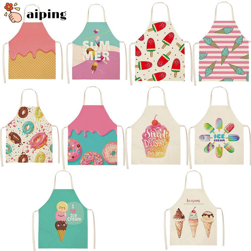 AIPING ผ้ากันเปื้อนครัวการ์ตูน Oil-proof Ice Cream Cooking