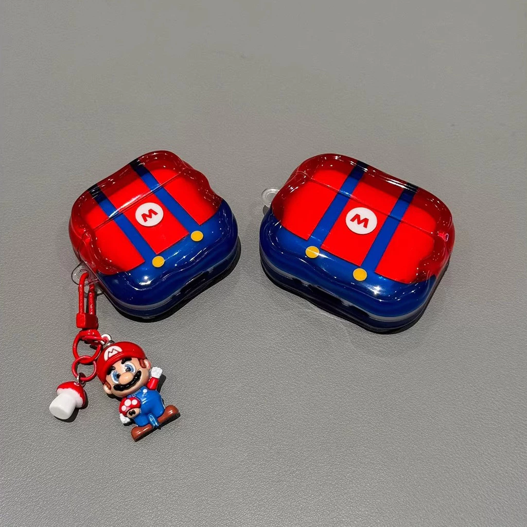 การ์ตูนน่ารัก overalls Mario สําหรับ AirPods4 เคสหูฟัง AirPodsPro3 2025 ไร้สายบลูทูธ 1/2/3 รุ่นซิลิโคนอ่อนนุ่ม Pro2 ป้องกันการตก Pro3