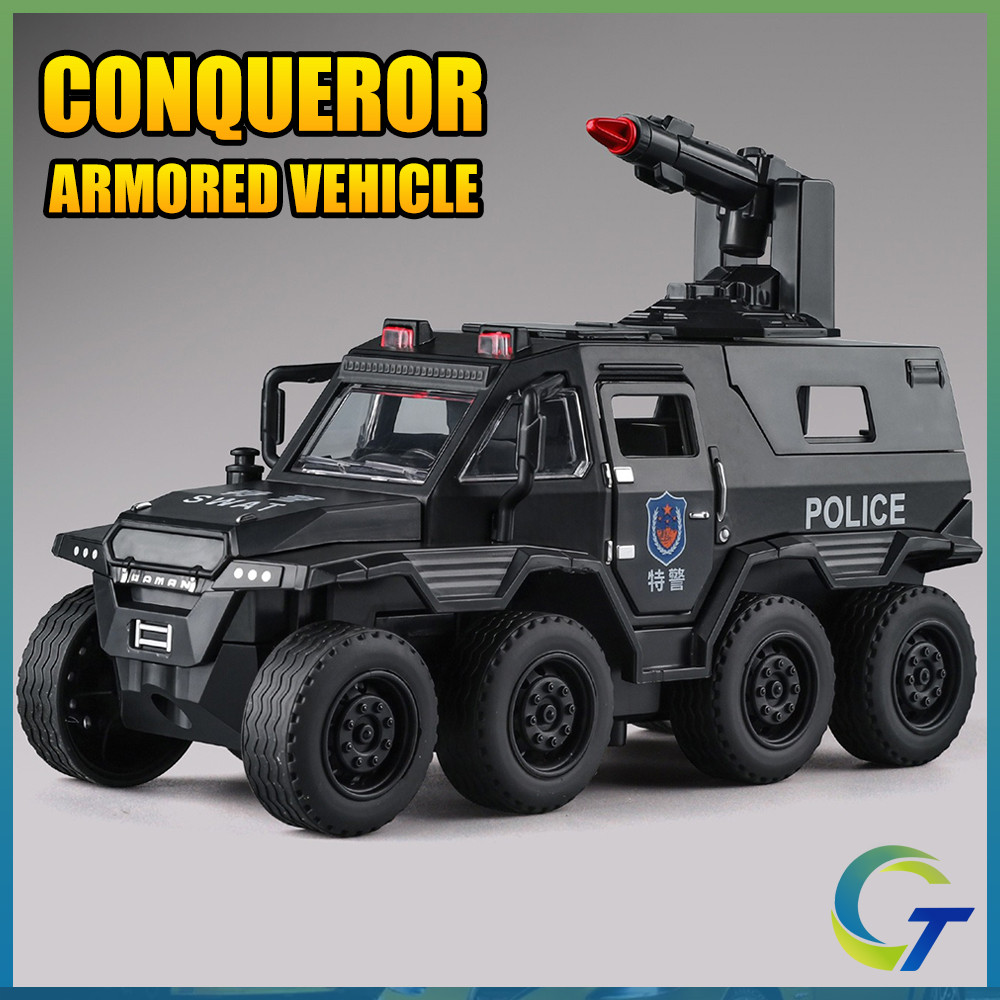 1:36 Conquerorรถตํารวจหุ้มเกราะDiecastของเล่นรถรุ่นรถของเล่นคอลเลกชันของขวัญสําหรับเด็กเด็ก
