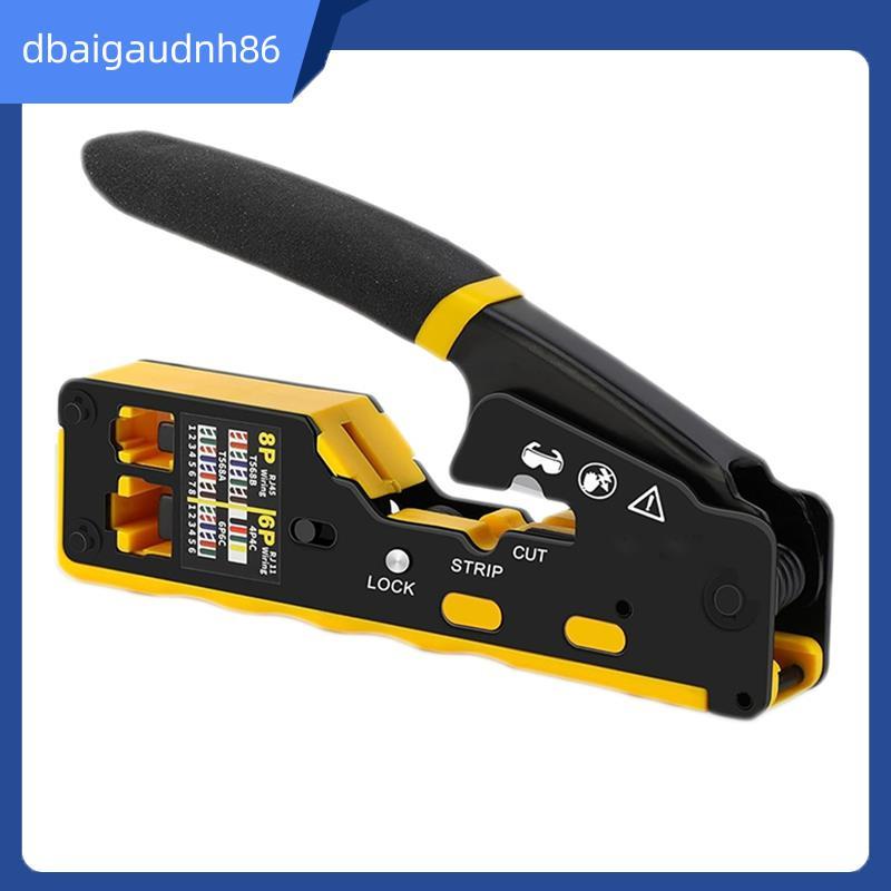 READY STOCKRJ45 Crimp ชุดเครื่องมือผ่าน Cat6 Crimping TOOL สําหรับ Cat5 Cat5e Cat6 8P8C Connector