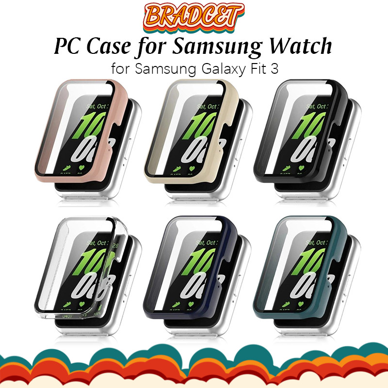 ตัวครอบพีซีแบบกระจกเทมเพอร์ for สมาร์ทวอทช์ Samsung Galaxy Fit 3 ผ้าหุ้มหน้าจอภาพยนตร์แบบครอบทั้งหมด