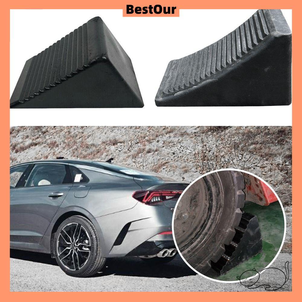 BESTOUR โช้คล้อ, ยางทนทานยางสีดําลื่น Stopper, Stable Heavy Duty Parking Aid ยึดตําแหน่งรถกันชนล้อสํ