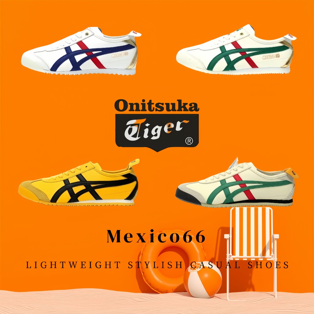 【ของแท้ 100%】รองเท้า แฟชั่น Onitsuka Tiger MEXICO 66 รองเท้าลำลอง รองเท้าผู้ชาย/ผู้หญิง รองเท้าผ้าใบ