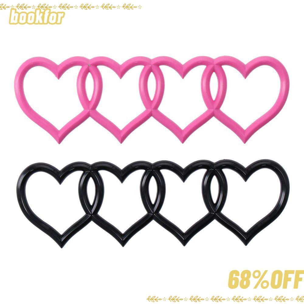 BOOKFOR ด้านหลังสัญลักษณ์, ABS 8.58*2.76in Love Heart โลโก้,รถสีดํา,สีชมพูด้านหลัง Tail Label Badge 
