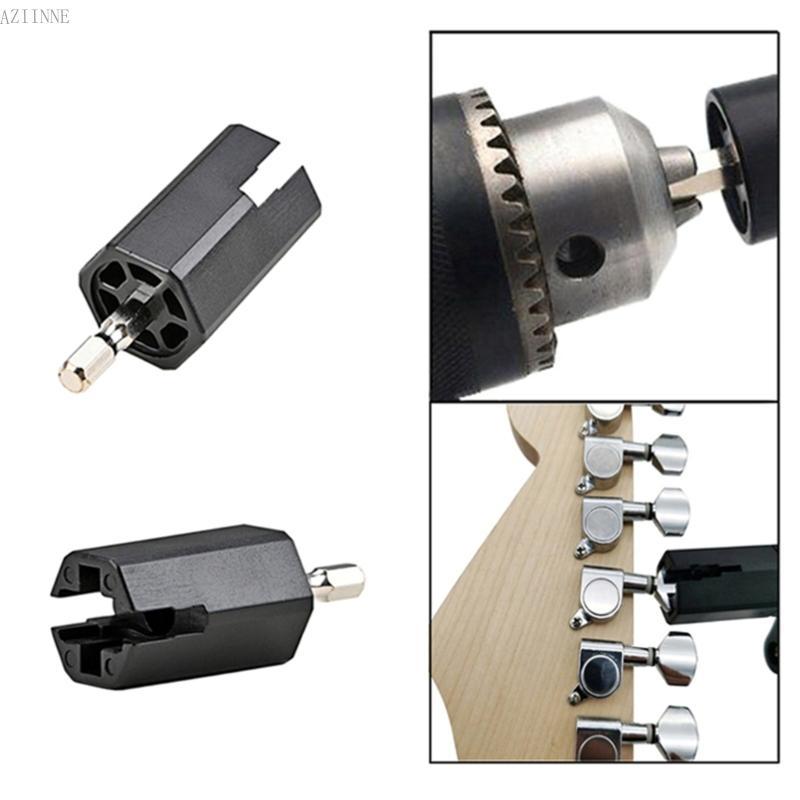 Aziin Hex Guitar String Winder Head สว่านไฟฟ้า Tuning Peg Puller กีตาร์เบสชิ้นส่วน