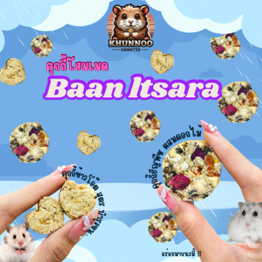 คุกกี้โฮมเมดบ้าน ITSARE คุกกี้แฮมสเตอร์ ทำใหม่ สะอาด ทำใหม่ทุกออเดอร์ สำหรับแฮมสเตอร์ กระต่ายแกบี้ กระรอก นก