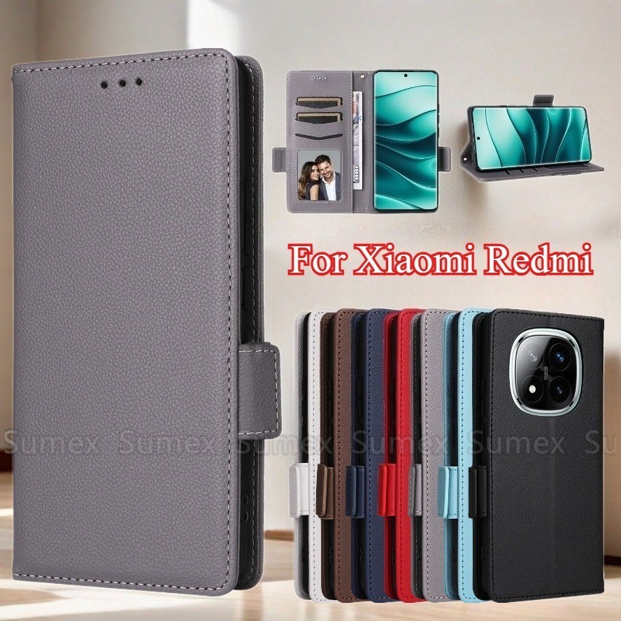 ฝาครอบหนังสําหรับ Xiaomi Redmi หมายเหตุ 14 13 12 Pro +