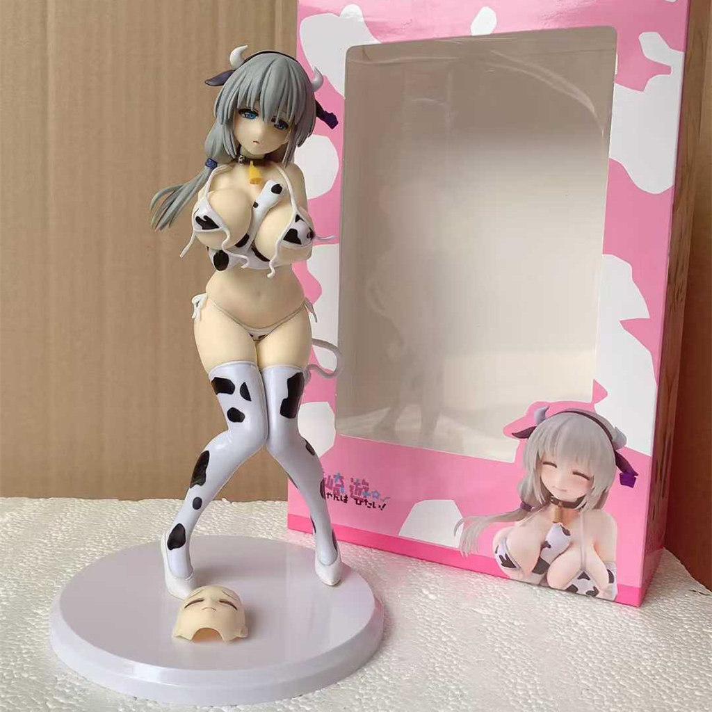 อุซากิจัง อยากแฮงเอาท์! Uzaki Tsuki Cow Print บิกินี่ PVC Figure Movable Face Swap