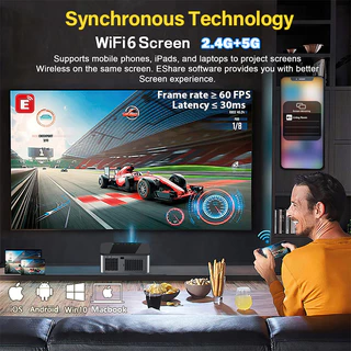 Horlat T07 wifi 8K Projector โปรเจคเตอร์ 1500ANSI ความสว่างสูง NETFLIX Official Google TV Dolby Audio 8W*2