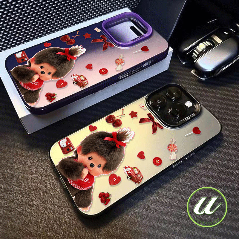 Monchhichi ทอหรูหราน่ารักเชอร์รี่ดาวรัก เคส Redmi 13C 12 9 9A 12C 13 10C 10A 9C NFC Note 12 13 10 11s Pro Max Mi11Lite