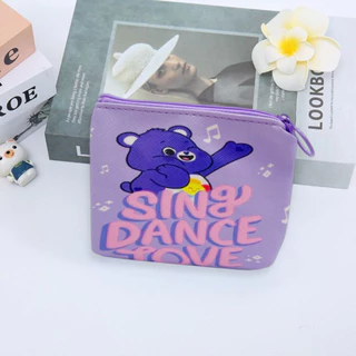 กระเป๋าใส่เหรียญ 1ชิ้น ลายการ์ตูนน่ารักๆ มีซิป พร้อมส่งจากไทย