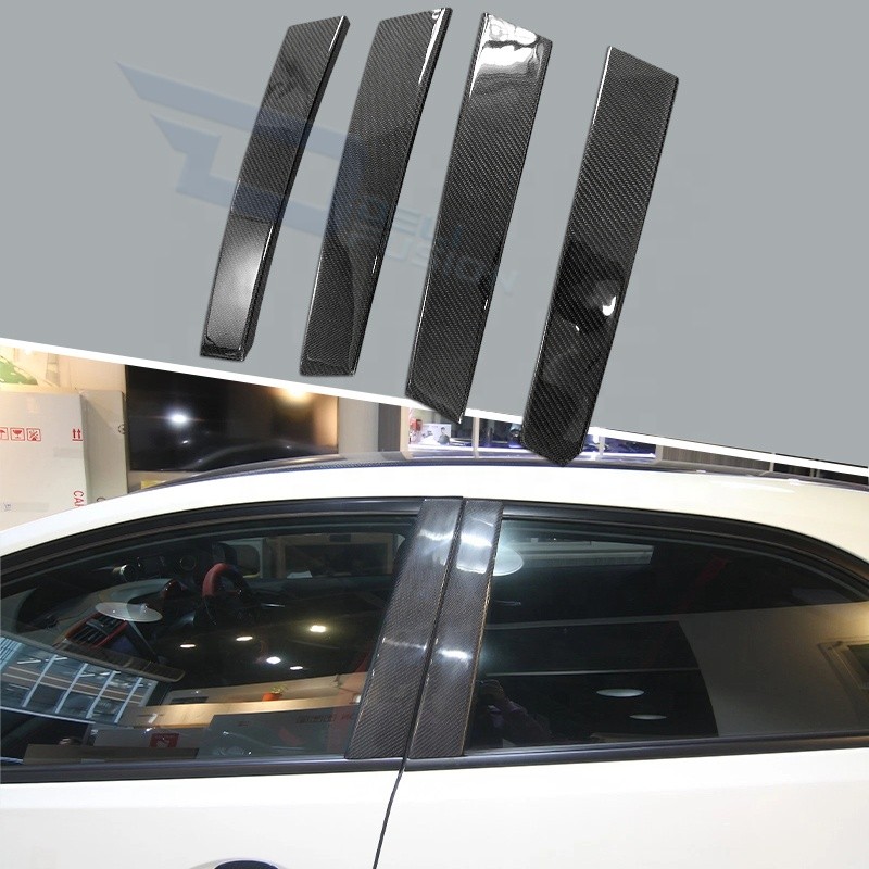 Fk2 Type-R OE สไตล์คาร์บอนไฟเบอร์ B-Pillar Trim 4 ชิ้นสําหรับ Honda 2015-2017 Civic Fk2 Type-R อะไหล