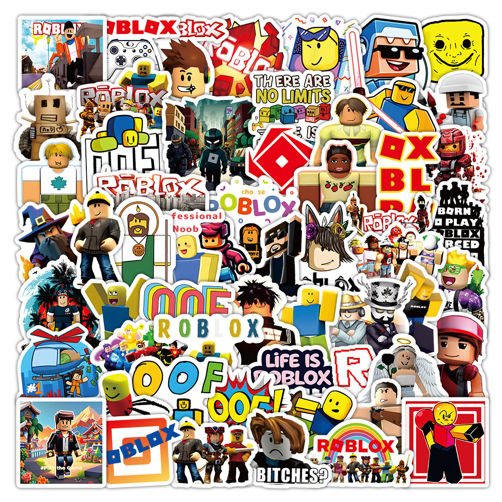 60 ชิ้นสนุก Roblox ตัวอักษรสติกเกอร์ – เกมที่Vibrant-Themed Decals สําหรับโน้ตบุ๊กและ DIY Craft Embellishment